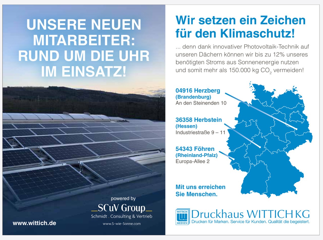 SCuV und Wittich f&uuml;r den Klimaschutz